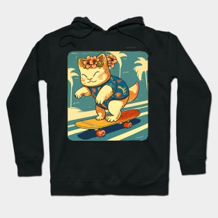 Cat Skateboarding in Tokyo Hoodie